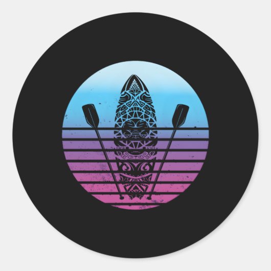 Sticker Rond Sup Stand Up Paddle Board Sports nautiques (Devant)