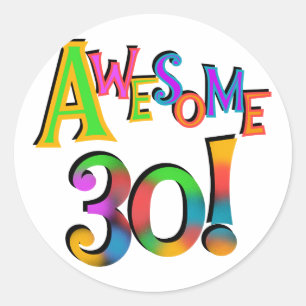 Sticker Rond Super 30 T-shirts et cadeaux d'anniversaire
