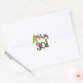 Sticker Rond Super 30 T-shirts et cadeaux d'anniversaire (Enveloppe)