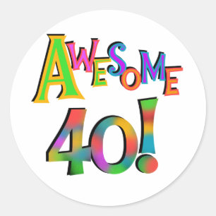 Sticker Rond Super 40 T-shirts et cadeaux d'anniversaire