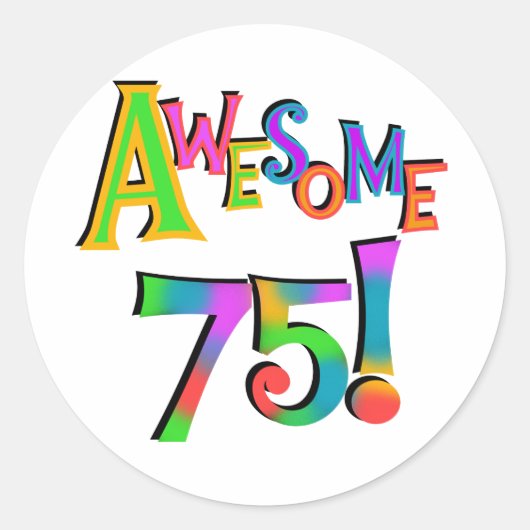 Sticker Rond Super 75 T-shirts et cadeaux d'anniversaire (Devant)