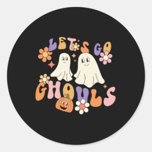 Sticker Rond Super Allons Gouls Halloween Ghost Outfit for
