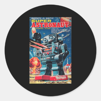 Sticker Rond Super astronaute Robot vieux jouet japonais