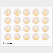 Sticker Rond Super Bébé pastel Retro Sunshine daisy (Feuille)