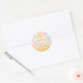 Sticker Rond Super Bébé pastel Retro Sunshine daisy (Enveloppe)