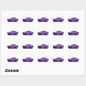 Sticker Rond Super Bee Purple-Black C-Stripe 1970 (Feuille)