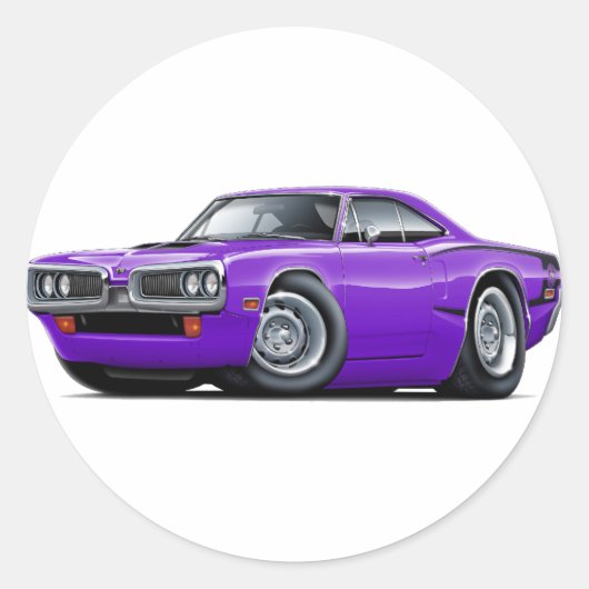 Sticker Rond Super Bee Purple-Black C-Stripe 1970 (Devant)