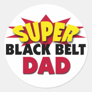 Sticker Rond Super Black Belt Papa