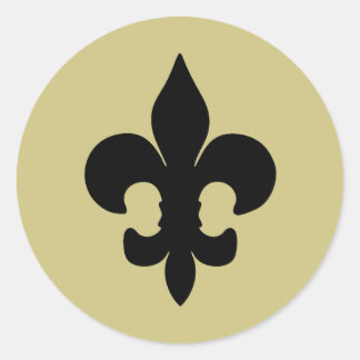 Sticker Rond Super Black Fleur de lis