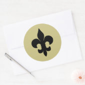 Sticker Rond Super Black Fleur de lis (Enveloppe)