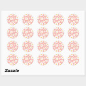 Sticker Rond Super Blush Boho Daisy Floral Garden Motif (Feuille)