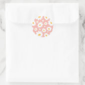 Sticker Rond Super Blush Boho Daisy Floral Garden Motif (Sac)