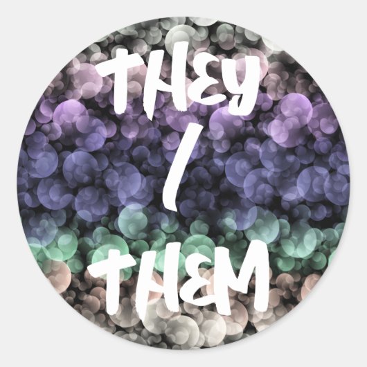 Sticker Rond Super Boho Bubbles Eclectique Uingender Pride drap (Devant)