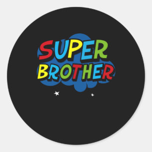 Sticker Rond Super Brother drôle de jeu cadeau d'anniversaire