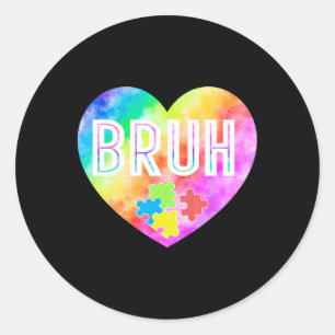 Sticker Rond Super Bruh Sensibilisation sur l'autisme Puzzle Pi