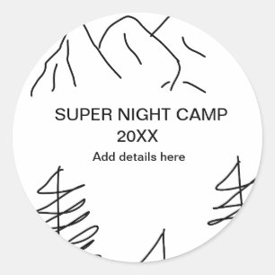 Sticker Rond Super camp été hiver ajouter nom année voyage vaca