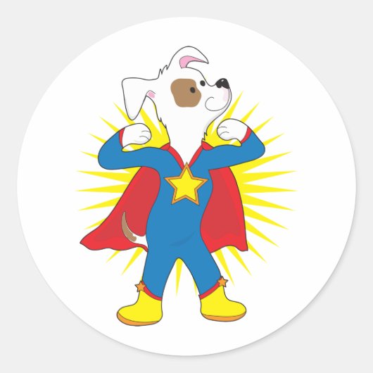 Sticker Rond Super Chien (Devant)