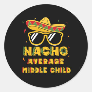 Sticker Rond Super Cinco De Mayo Nacho Enfant Moyen Moyen Somb