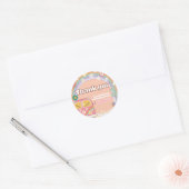 Sticker Rond Super Daisy Rainbow fête d'anniversaire (Enveloppe)