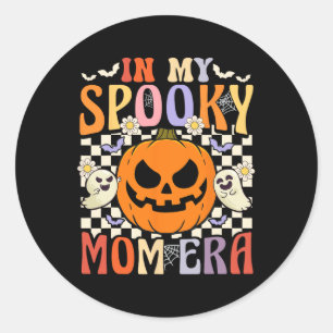 Sticker Rond Super Dans Mon Éffrayant Maman Era Retro Halloween