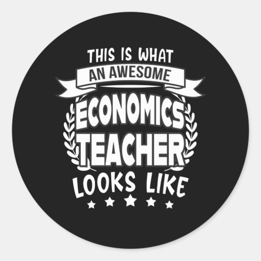Sticker Rond Super Économie Enseignant drôle Cadeau (Devant)