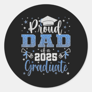 Sticker Rond Super Fier Papa De 2025 Diplômé Senior