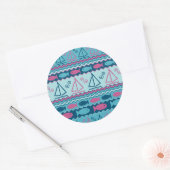 Sticker Rond Super Fun Poisson Et Motif De Voilier (Enveloppe)