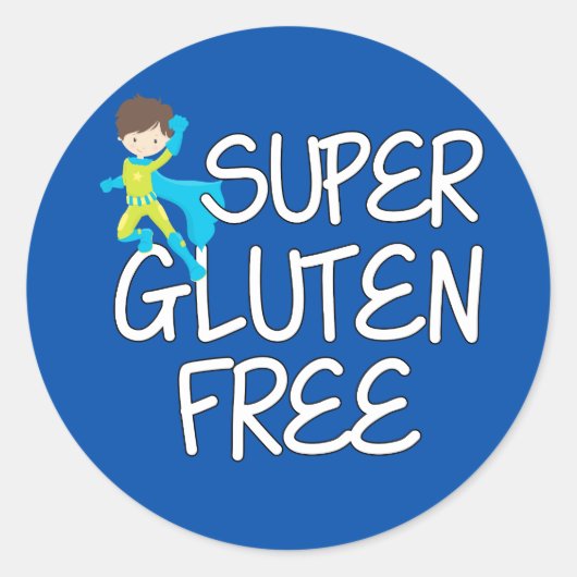 Sticker Rond Super Garçon sans gluten (Devant)