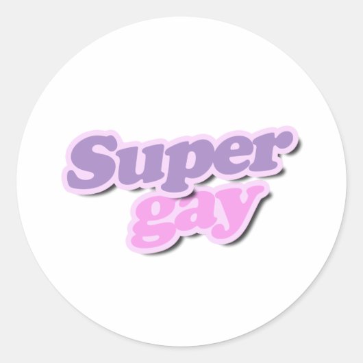 Sticker Rond Super gay (Devant)