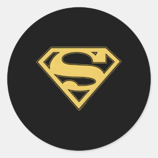 Sticker Rond Super Gold Black Shield