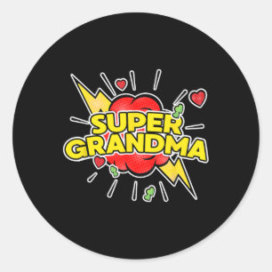 Sticker Rond Super grand-mère Superhero - Fête des mères de gra