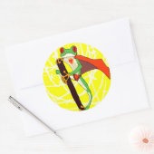 Sticker Rond Super-grenouille (Enveloppe)