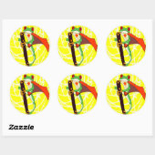 Sticker Rond Super-grenouille (Feuille)