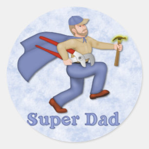 Sticker Rond Super Hero Papa