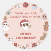 Sticker Rond Super hippie Noël Père Noël fête d'anniversaire (Devant)