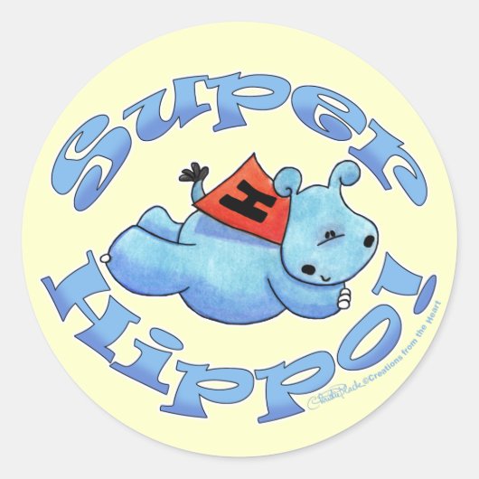 Sticker Rond Super Hippo (Devant)