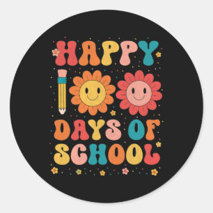 Sticker Rond Super Joyeux 100 Jours De Professeur D'École 100E 