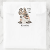 Sticker Rond Super Joyeux Nouvel An Gnome (Sac)