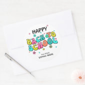 Sticker Rond Super Joyeux Retour À L'École (Enveloppe)