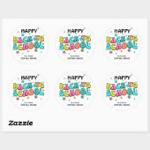 Sticker Rond Super Joyeux Retour À L'École (Feuille)