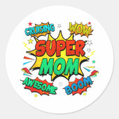 Sticker Rond Super Maman Pour Femmes (Devant)