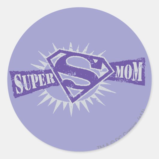 Sticker Rond Super Maman Purple Starburst (Devant)