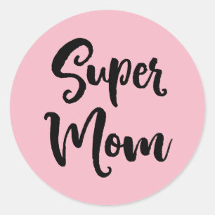Sticker Rond Super Maman Serif