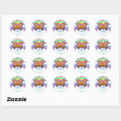 Sticker Rond Super Merci Boho Floral Rainbow (Feuille)