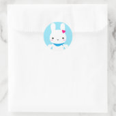 Sticker Rond Super mignonne Kawaii Bunny (Sac)