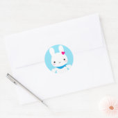Sticker Rond Super mignonne Kawaii Bunny (Enveloppe)