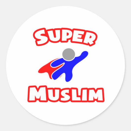 Sticker Rond Super musulman (Devant)