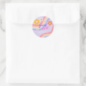 Sticker Rond Super One Retro Rainbow 1er anniversaire (Sac)