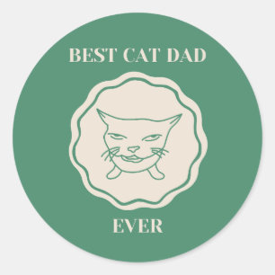 Sticker Rond Super papa chat de tous les temps 