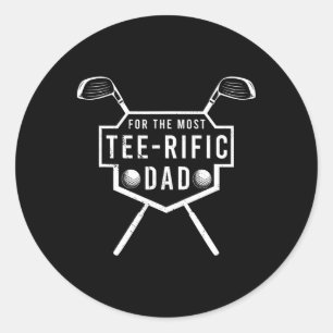Sticker Rond Super papa drôle amateur de golf et fête des pères